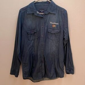 Women’s denim Antigua brand NHL Chicago Blackhawks long sleeve shirt